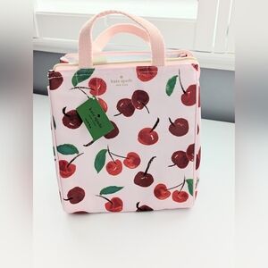 NWT Kate Spade Cherry Print Insulated Lunch/Snack Bag/Tote